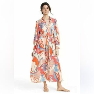 Alexis x Target Geometric Floral Maxi Shirt Dress Size 1X